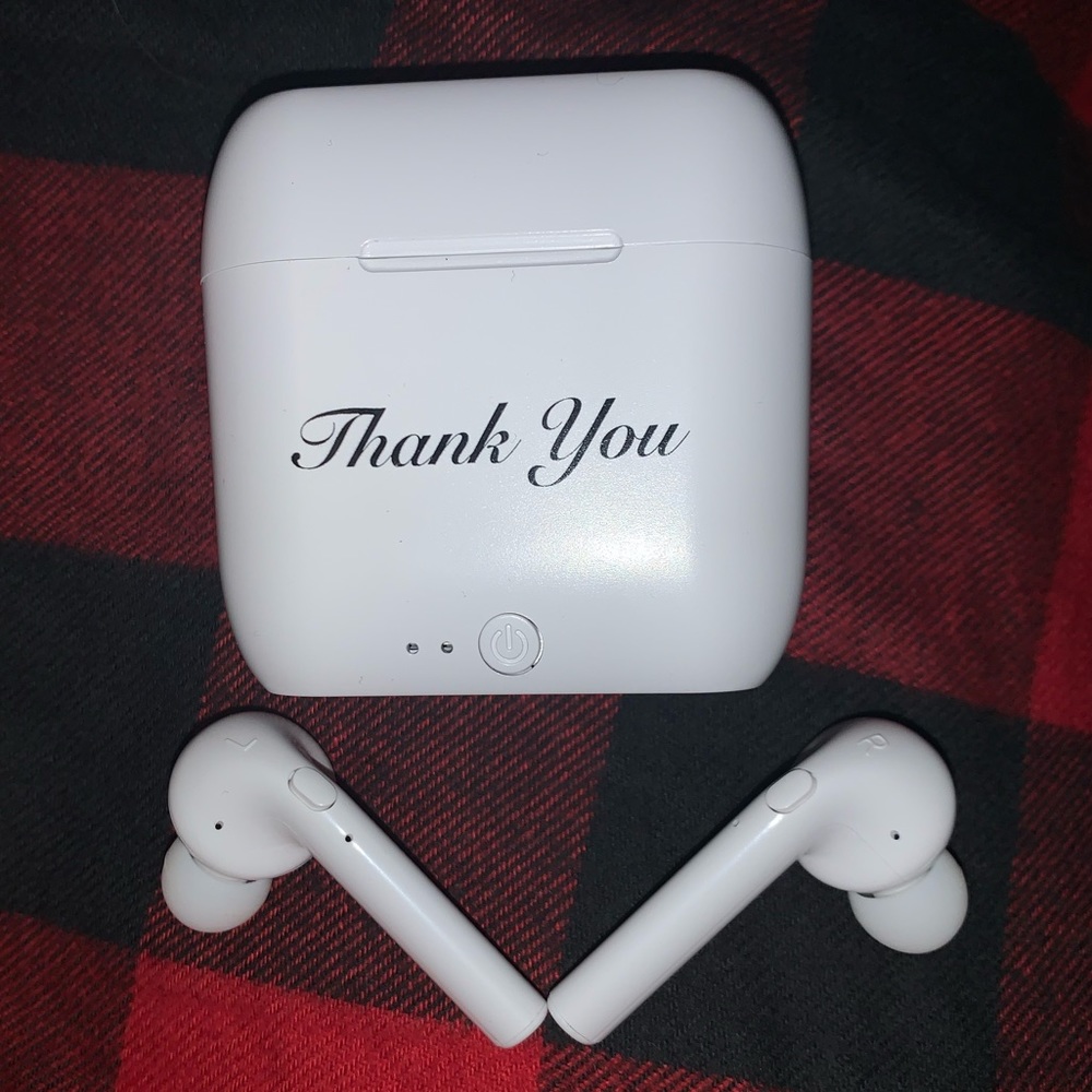 Wireless earbuds.